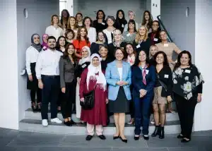 Catering-Service von Aleppo Al Shahba bei einer Veranstaltung im Bundeskanzleramt, Gruppenbild der Teilnehmerinnen.