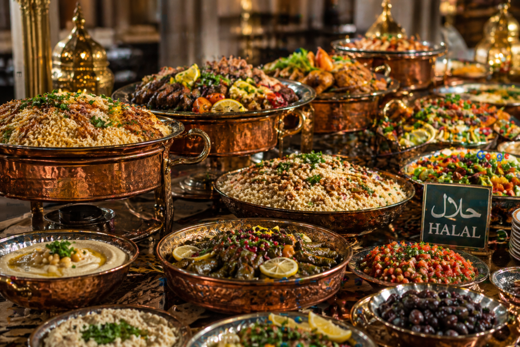 Halal Buffet in Berlin mit veganen Optionen und authentischen orientalischen Spezialitäten von Aleppo Catering